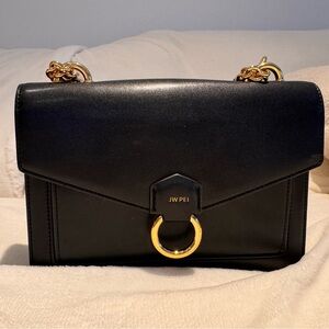 JW PEI Black Crossbody Bag with Gold Accents